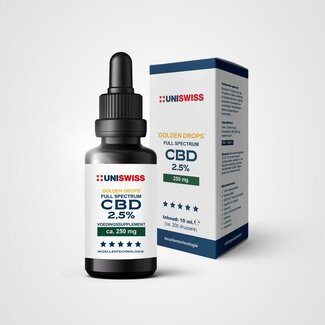 Uniswiss Uniswiss CBD de espectro completo 2,5% Golden Drops 10 ml