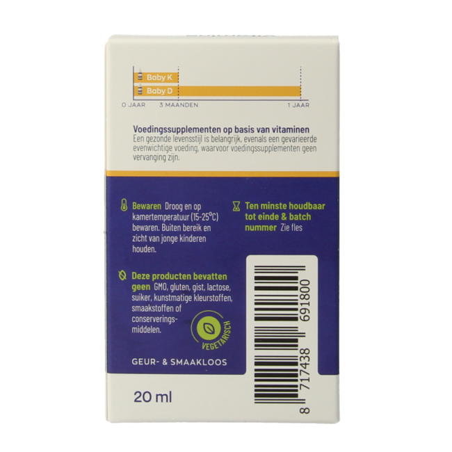 Gotas de vitamina K y D para bebés 10ml 20 mililitros