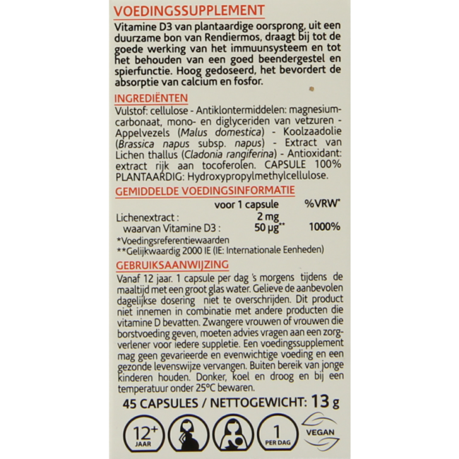 Arkocaps Vitamine D3 2000 UI Vegan 45 Gélules