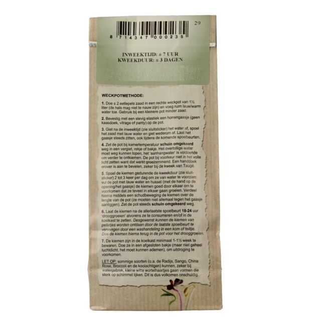 Semillas de fenogreco para germinar ecológicas Peuleschil 130 g