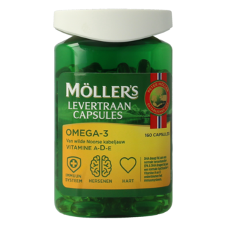 Mollers Capsule di Olio di Fegato di Merluzzo Omega-3, 160 Capsule