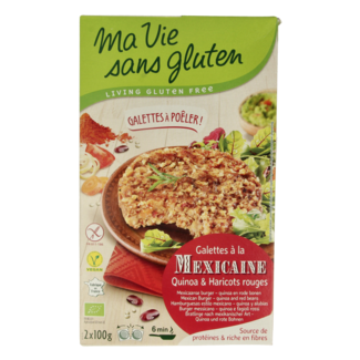 Ma Vie Sans Hamburguesas de quinoa mexicanas 2 x 100 g sin gluten bio 2 unidades