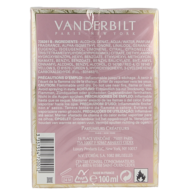 Vanderbilt Eau de toilette vapo female 100 Milliliter