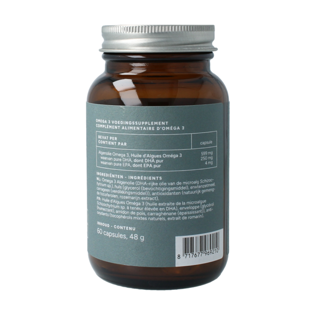 Mattisson Omega-3 Vegano Aceite de Algas DHA 260 mg 60 Cápsulas Vegetales