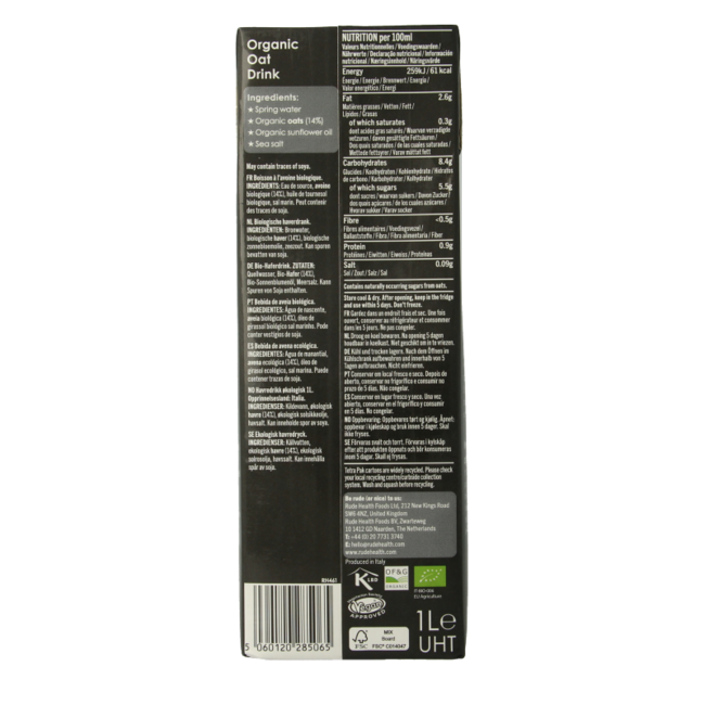 Hafer Barista Drink Bio 1 Liter