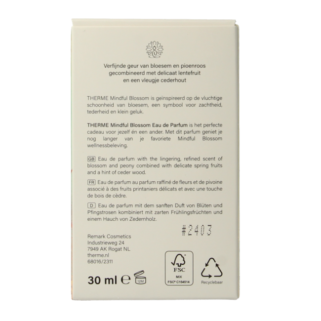 Therme Mindful blossom eau de parfum 30 mililitros