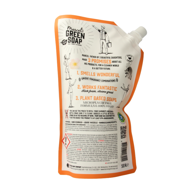 Marcel's Green Soap Spülmittel Orange & Jasmin Nachfüllpackung 500 Milliliter