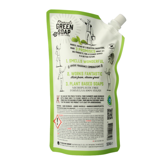 Recharge liquide vaisselle basilic et vétiver 500 ml