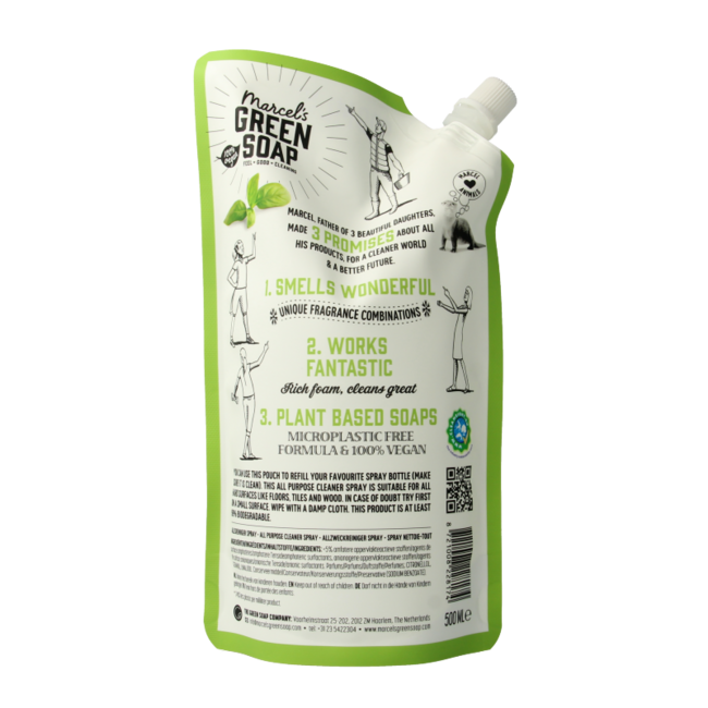 Spray nettoyant multi-usages basilic et vétiver recharge 500 ml