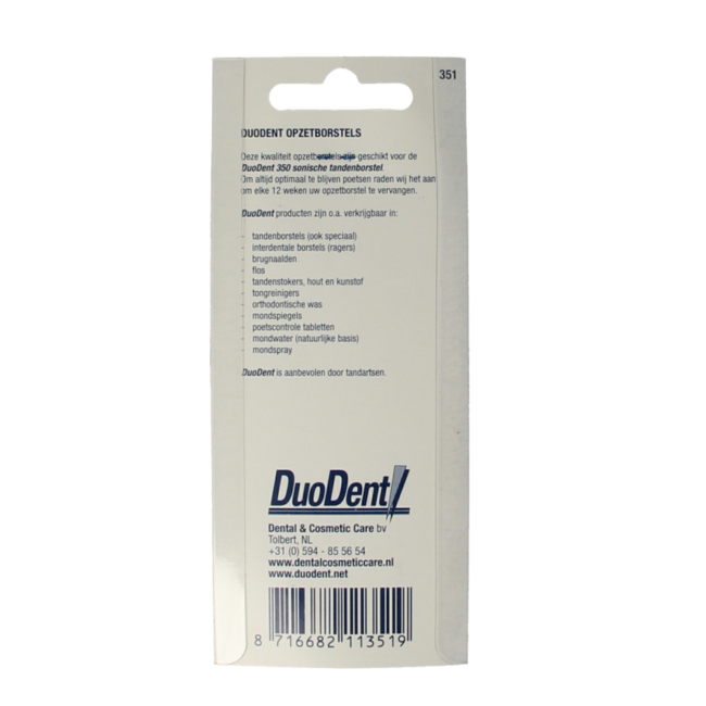 Duodent Replacement opzetborstels  350 sonisch 3 Stuks