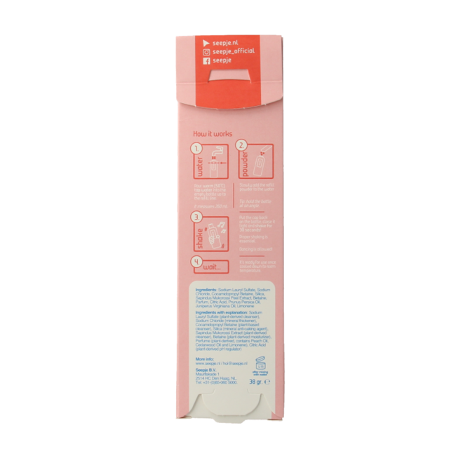 Seepje Recharge Gel Douche Pêche Blanche et Bois de Cèdre 38 g