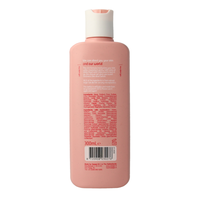 Seepje Shower gel white peach and cedarwood 300 Millilitres