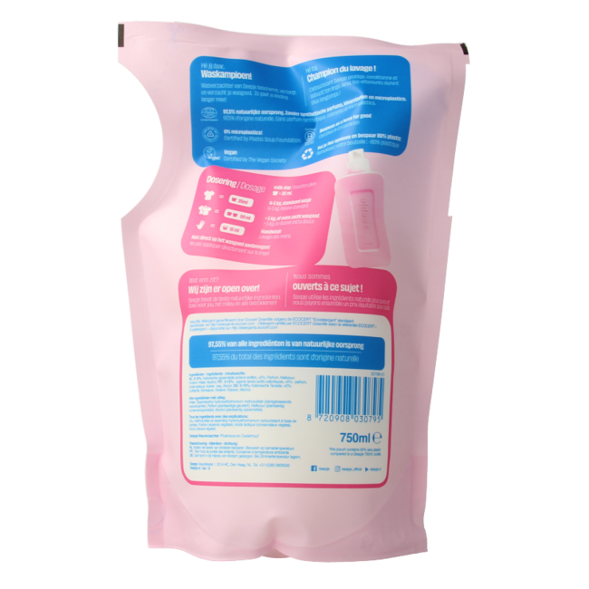 Peony and cedarwood fabric softener refill 750 Millilitres