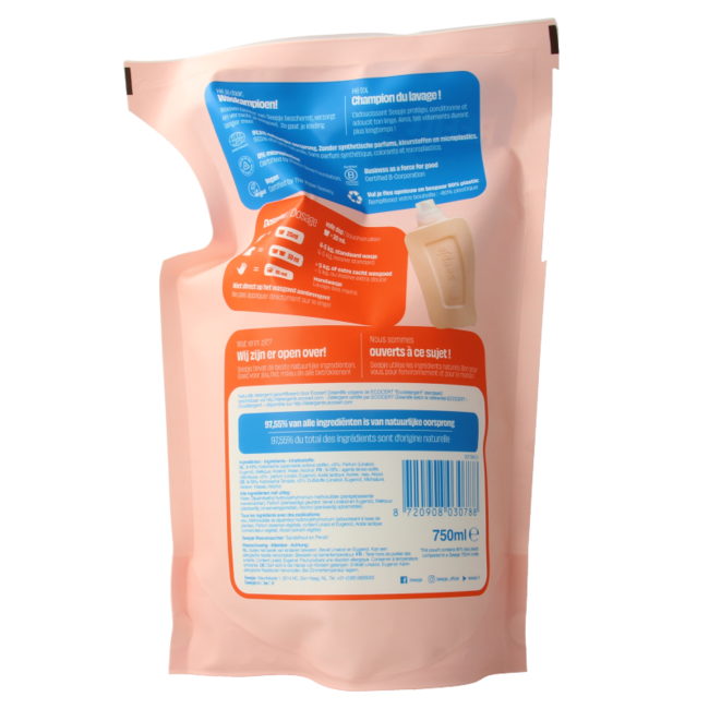 Seepje Assouplissant bois de santal et pêche recharge 750 ml