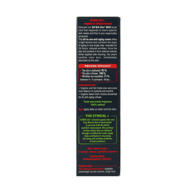 So Bio Etic For men anti aging cream 50 Millilitre
