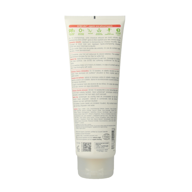 Shampoing So'Bio étic Lait d'Amande et Protéines de Riz 250 ml