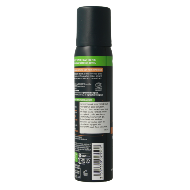 SO'BiO étic For Men Cedar Deodorant Spray 100ml