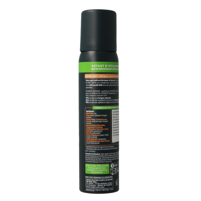 So Bio Etic For men Deospray Zeder 100 Milliliter