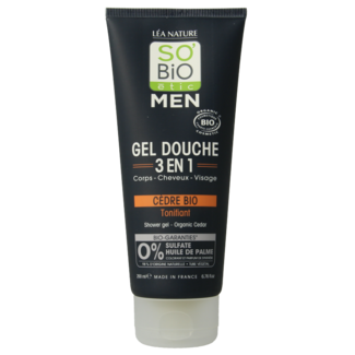 So Bio Etic Gel douche 3-en-1 cèdre pour homme So Bio Etic 200 ml
