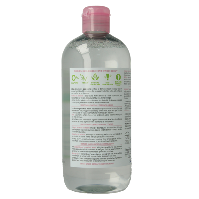Agua micelar So Bio Etic Hydra Aloe Vera 500 ml