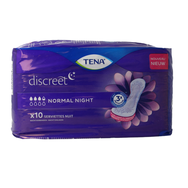 Tena Discreet Normal Night 10 pièces