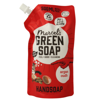 Marcel's Green Soap Hand soap argan & oudh refill 500 Millilitres
