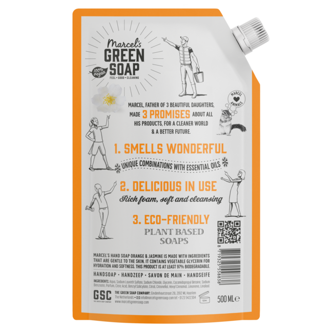 Orange & jasmine hand soap refill 500ml