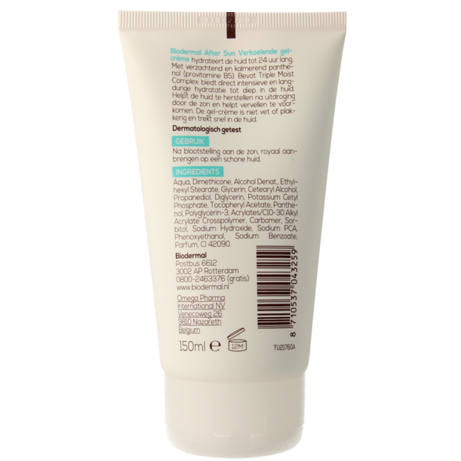 Biodermal Aftersun cooling gel cream 150 Millilitres