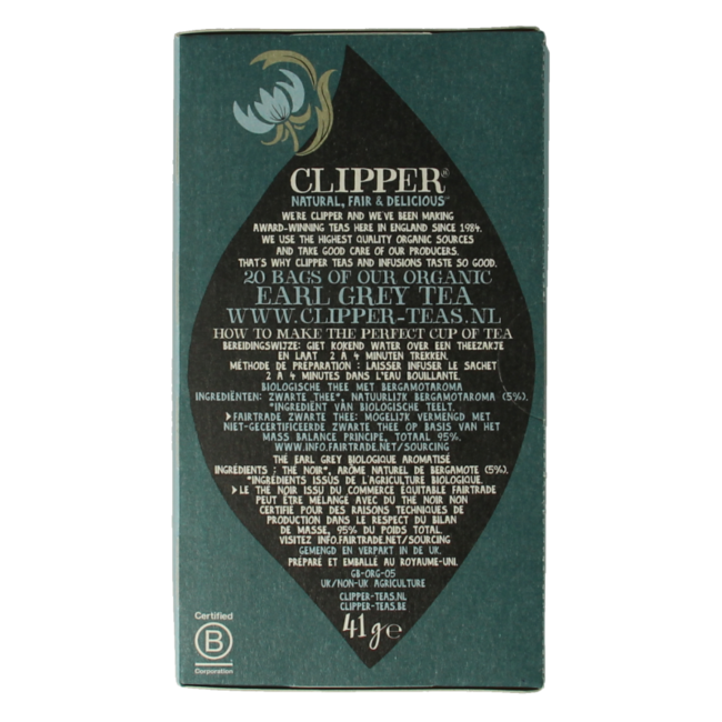 Clipper Earl grey tea bio 20 bolsitas