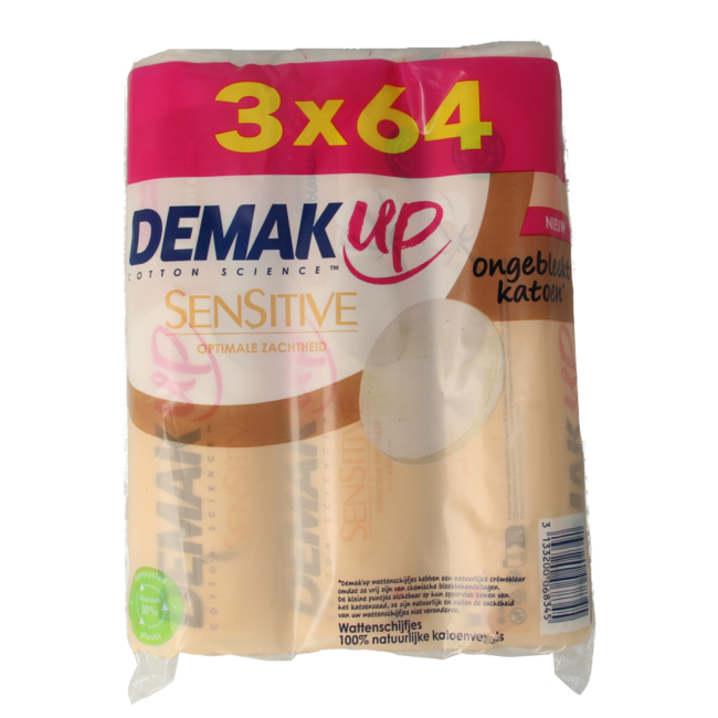 Demak Up Cotton Pads Sensitive Round A3 192 Pieces