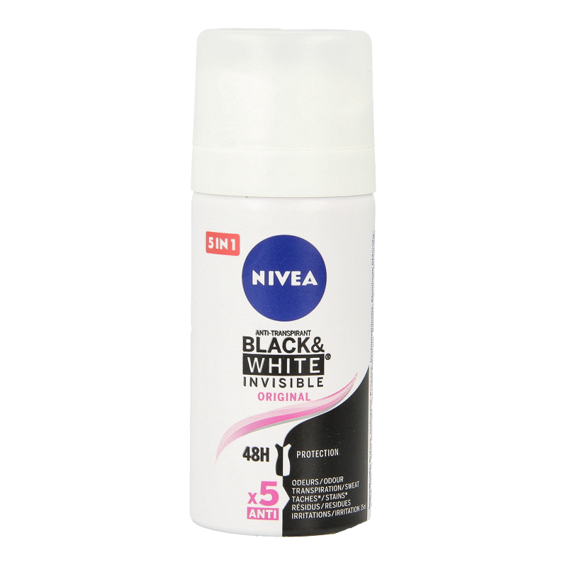 Nivea Desodorante en spray black & white invisible mini 35 mililitros