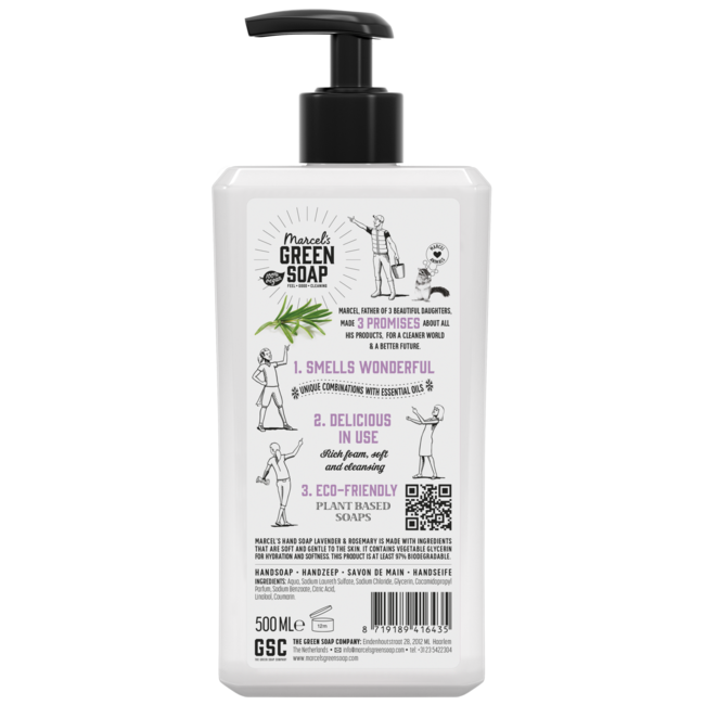 Marcel's Green Soap Sapone mani lavanda & rosmarino 500 Millilitri