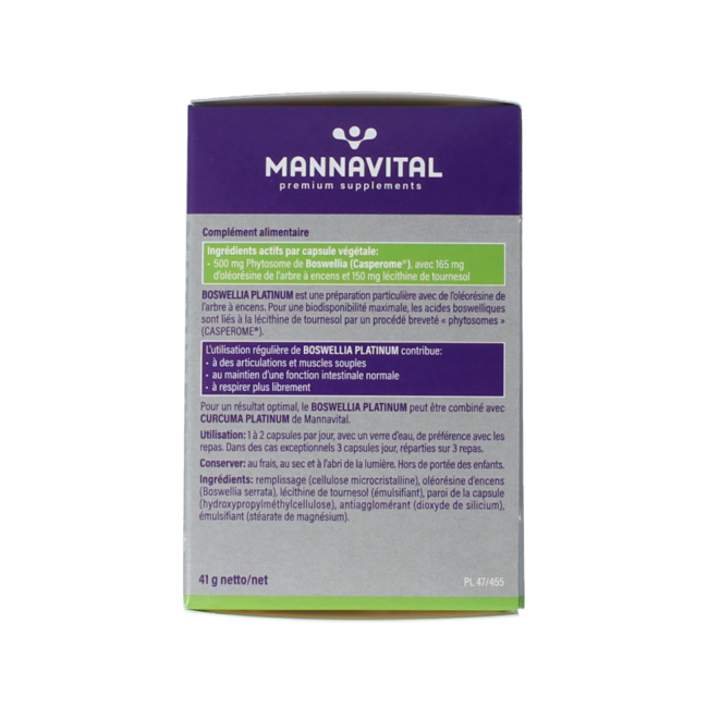 Mannavital Boswellia platinum 60 Cápsulas vegetarianas