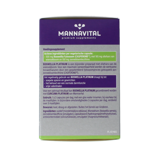 Mannavital Boswellia platinum 60 Vegetarische capsules