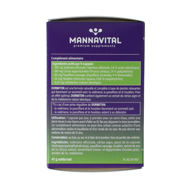 Mannavital Dormiton 60 Cápsulas vegetarianas