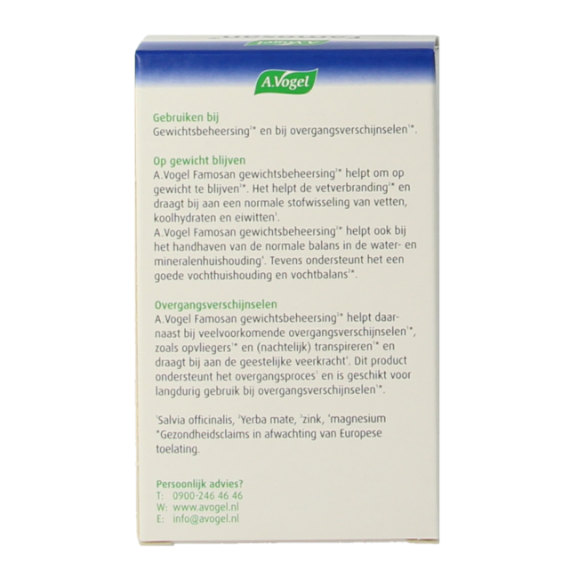 Famosan Overgang gewichtsbeheersing 60 Tabletten