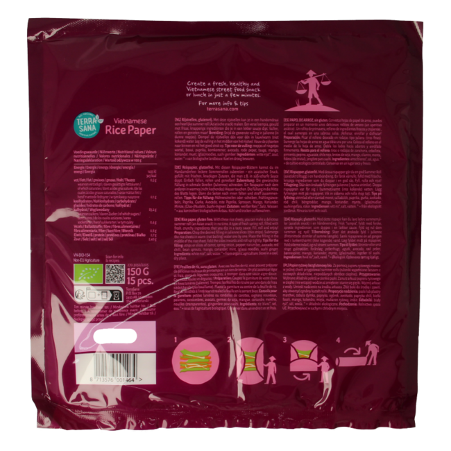TerraSana Papier Ryżowy bio 150 Gram