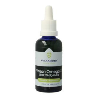Vitakruid Vitakruid Vegan Omega 3 algenolie 1250 tryglyceriden 500 DHA 50 Milliliter