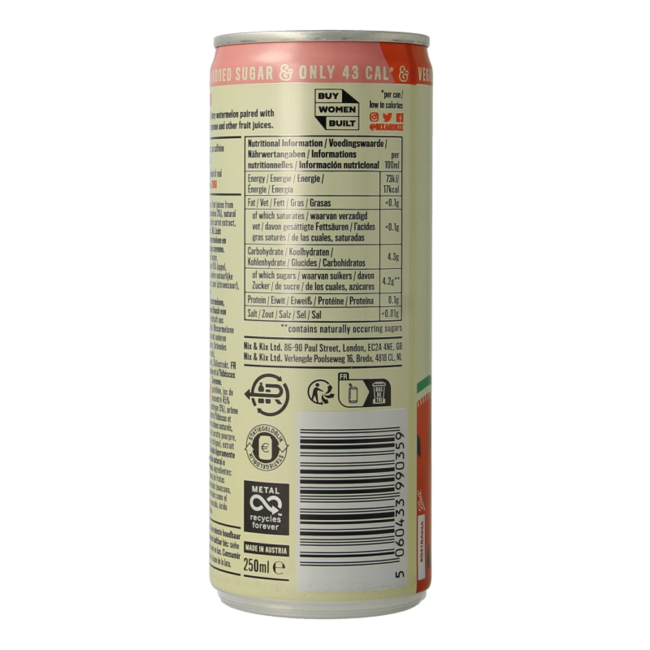 Nix & Kix Pastèque Hibiscus canette 250 ml