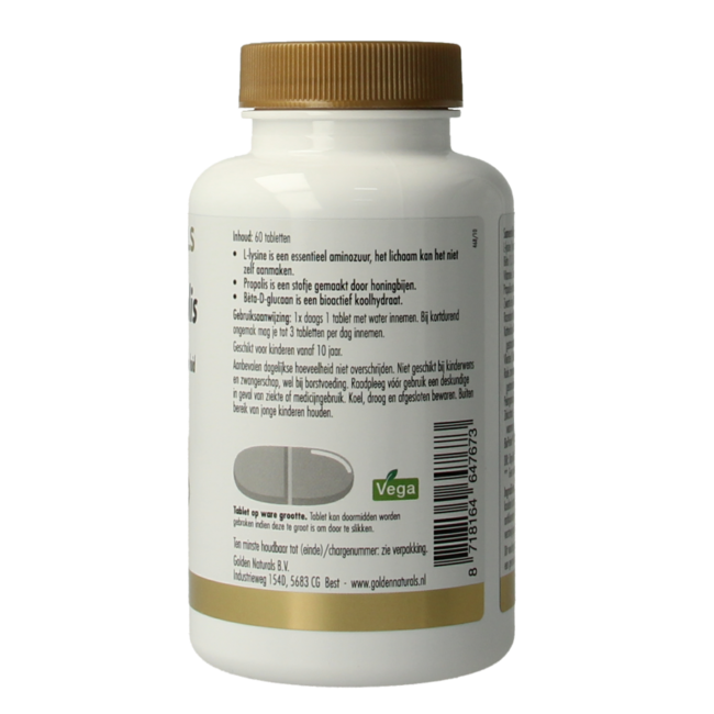 Golden Naturals L-Lisina y propóleo 60 comprimidos