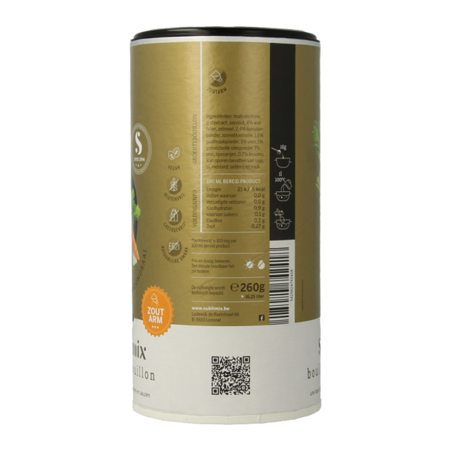 Bulion warzywny Sublimix niskosodowy bezglutenowy 260 Gram