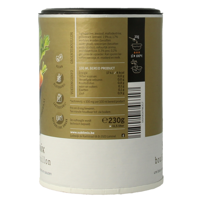 Vegetable bouillon gluten-free 230 Gram