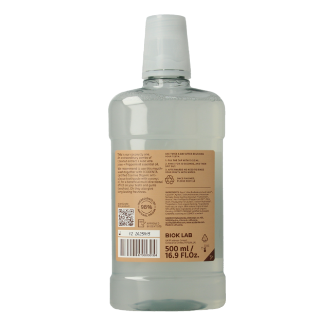 Ecodenta Mundspülung Minze Kokos 500 Milliliter