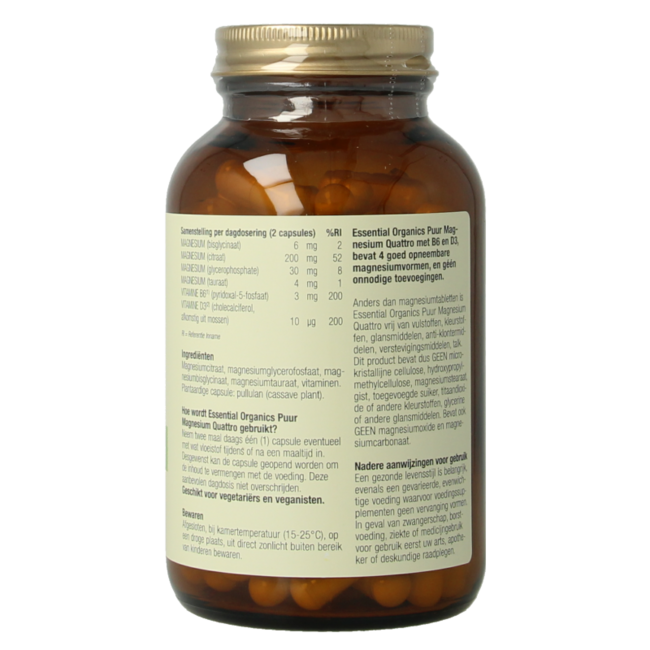 Magnesium quattro puur 120 cápsulas vegetarianas