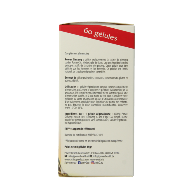 Power ginseng 3000 60 Cápsulas vegetarianas