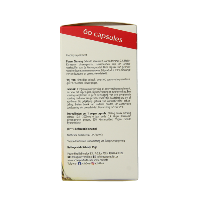 Power ginseng 3000 60 Cápsulas vegetarianas