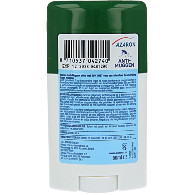 Azaron Anti-mosquito 20% DEET stick 50 Millilitre