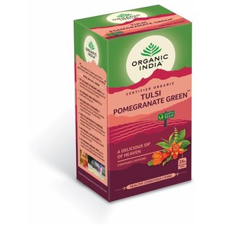 Organic India Tè Verde Biologico Organic India Tulsi Melograno, 25 Bustine