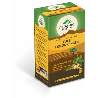 Organic India Tè Biologico Organic India Tulsi Limone Zenzero, 25 Bustine