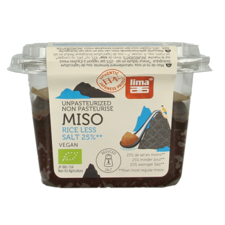 Lima Miso de arroz integral sin pasteurizar 25% menos sal bio 300 gramos
